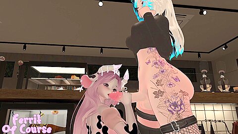 Bimbo Cow Barista Has Milk For You! Lewd Erp Vr (ft. Sakkivr) With Car Toon
