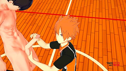 Haikyuu Yaoi – Kageyama Lets Hinata Jerk Him Off And Then Fucks Him On The Court – Car Toon
