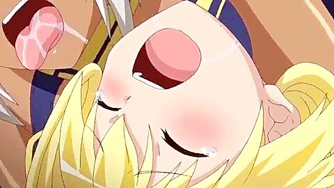 The demon king and monsters’ huge cocks penetrate her from the front and back many times and cum inside her.