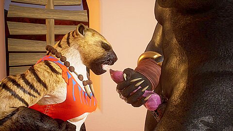 Young Tigress Give The Muzzle